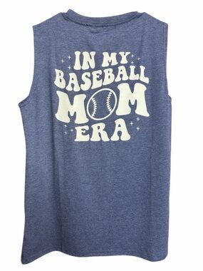 Baseball Mom Tank Top Baseball Graphic Casual Sleeveless Tee. Size L